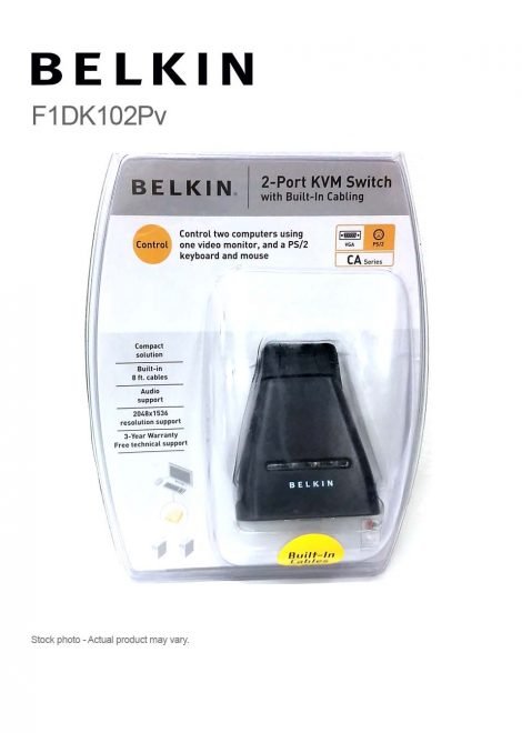 BELKIN 2-Port KVM Switch PS/2 with Built in Cabling