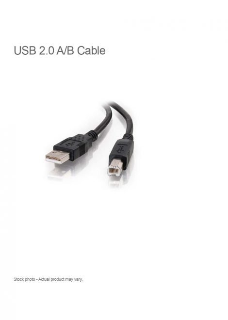 USB 2.0 Cable Type A Male to Type B Male 6 ft, Black