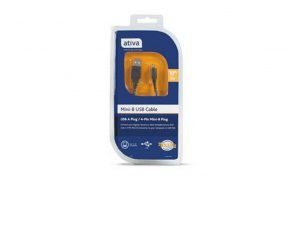 Ativa 212-664 10 ft. USB-A to 4-Pin Mini-B Device Cable