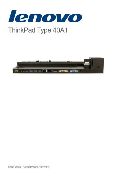 Lenovo ThinkPad Ultra Docking Station Type 40A1 USB 3.0 P/N: 00HM918/SD20F82751 - Image 2