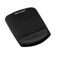 FELLOWES PlushTouch Mouse Pad Wrist Rest with FoamFusion, Black, CRC92520