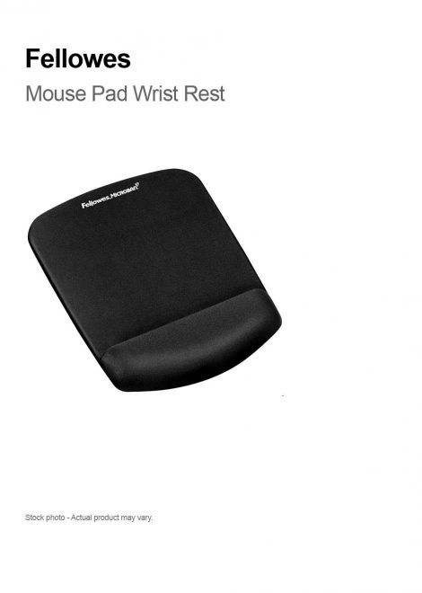 FELLOWES PlushTouch Mouse Pad Wrist Rest with FoamFusion, Black, CRC92520