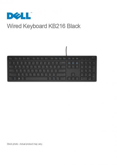 Dell Wired Keyboard KB216 USB Black DP/N 0G4D2W