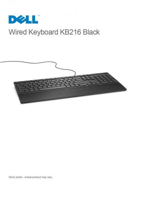 Dell Wired Keyboard KB216 USB Black DP/N 0G4D2W - Image 2