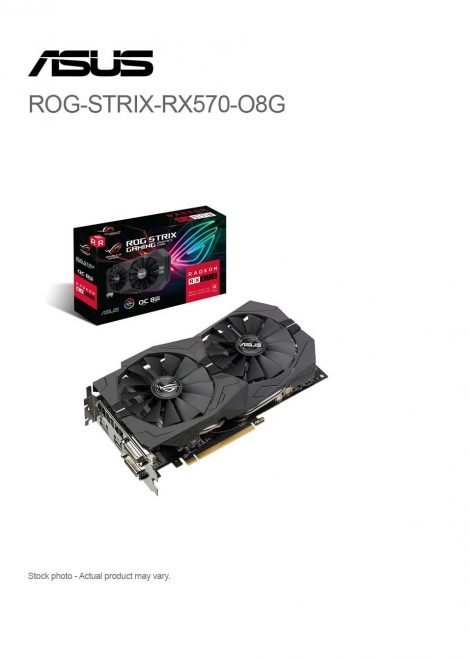 ASUS ROG-STRIX-RX570-O8G-GAMING Graphics Card, 8GB GDDR5, OC Edition
