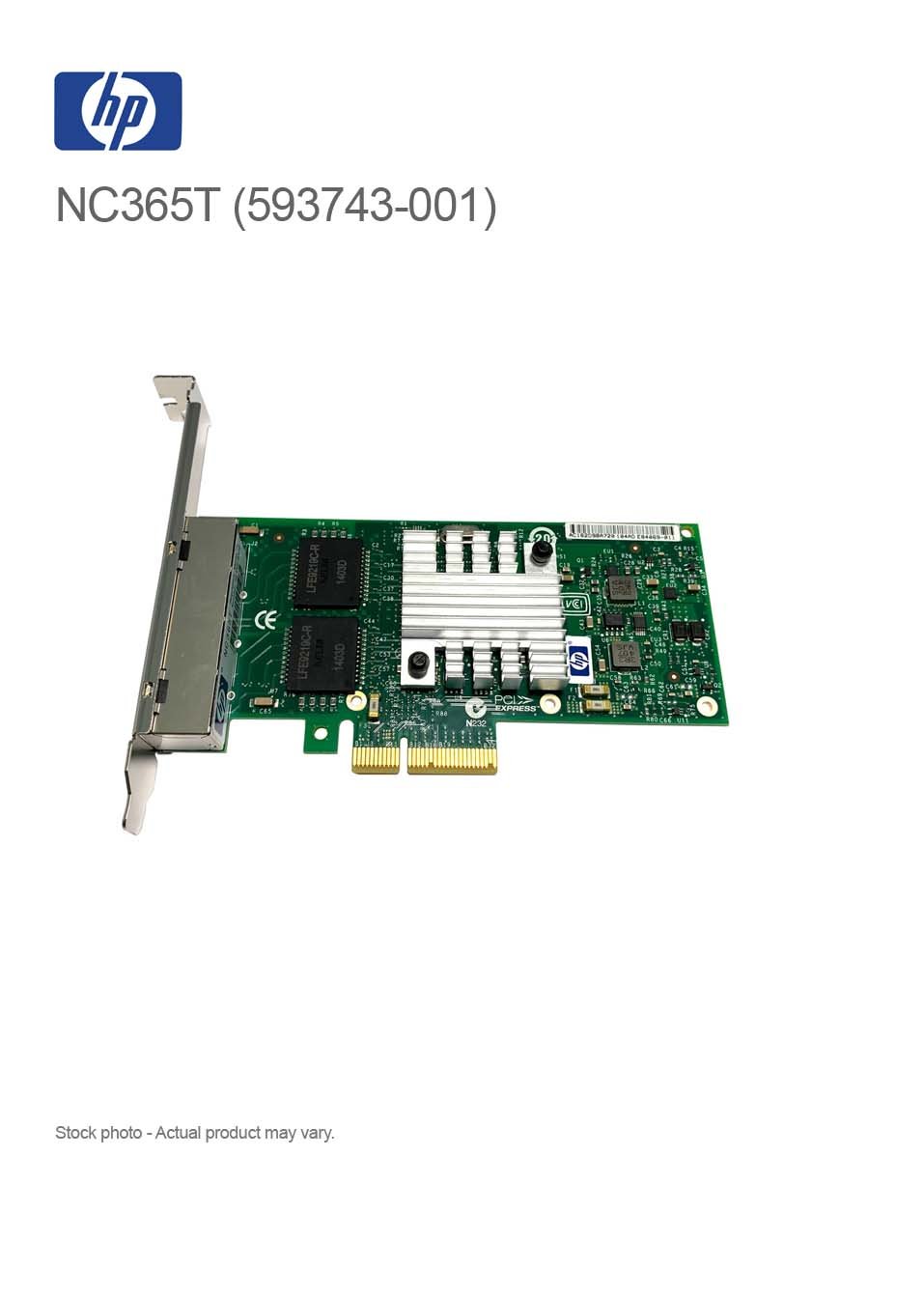 HP NC365T 4-PORT GB ETHERNET ADAPTER 593743-001